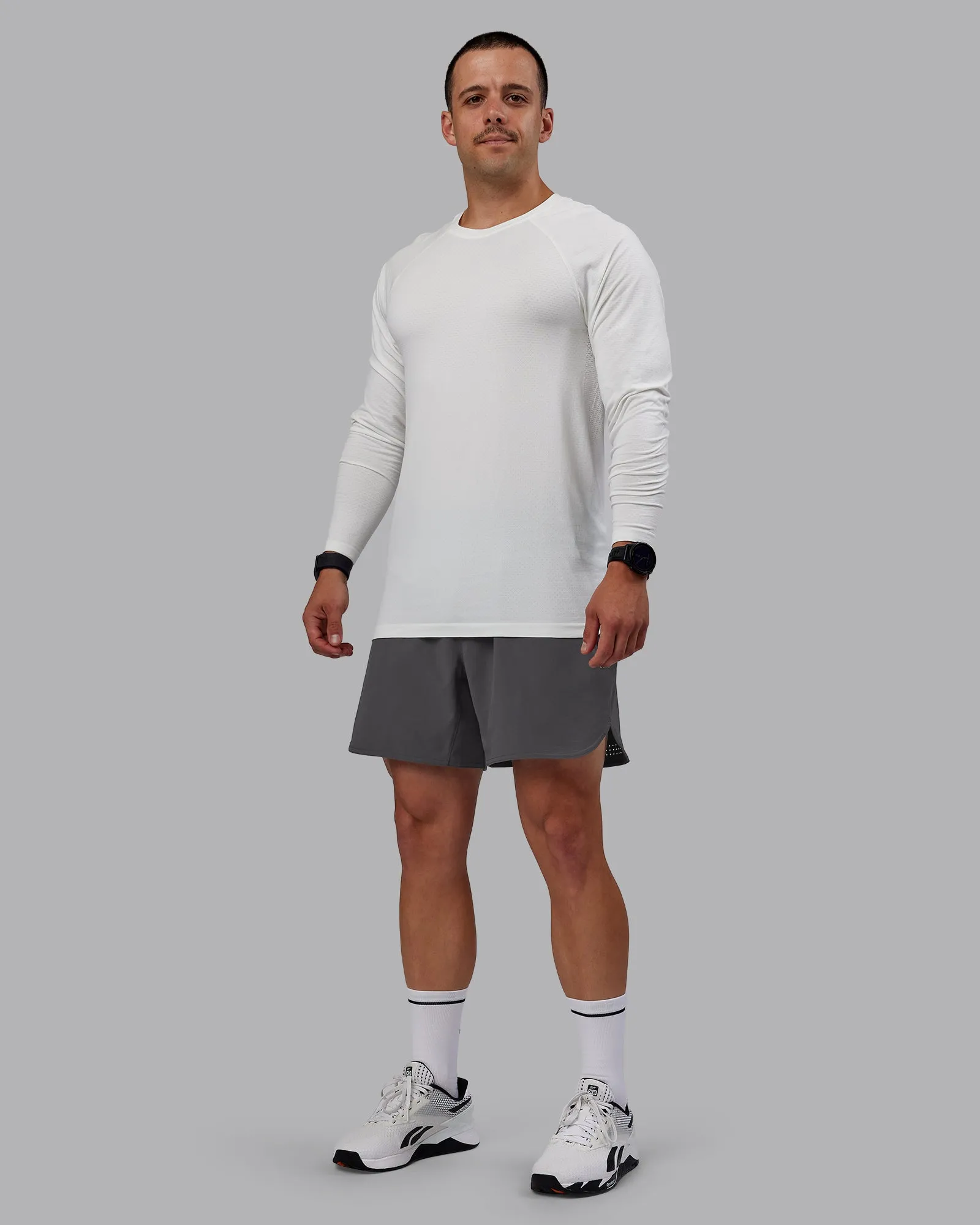 AeroFLX+ Seamless Long Sleeve Tee - Off White/Off White Marl sold by LSKD product image thumbnail 2