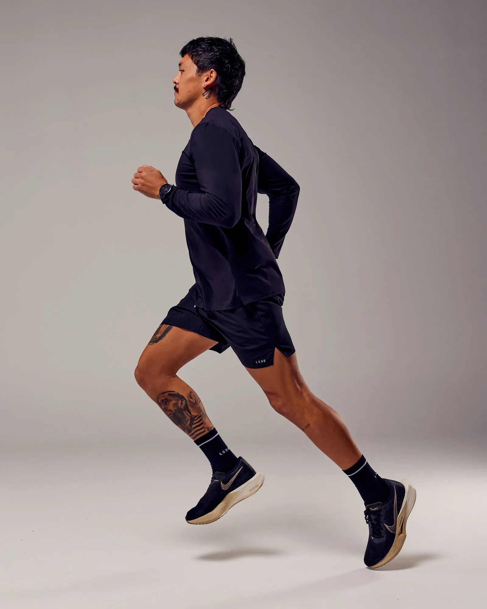 Pace 5" Lined Running Short - Black-Retro Blue sold by LSKD product image thumbnail 4