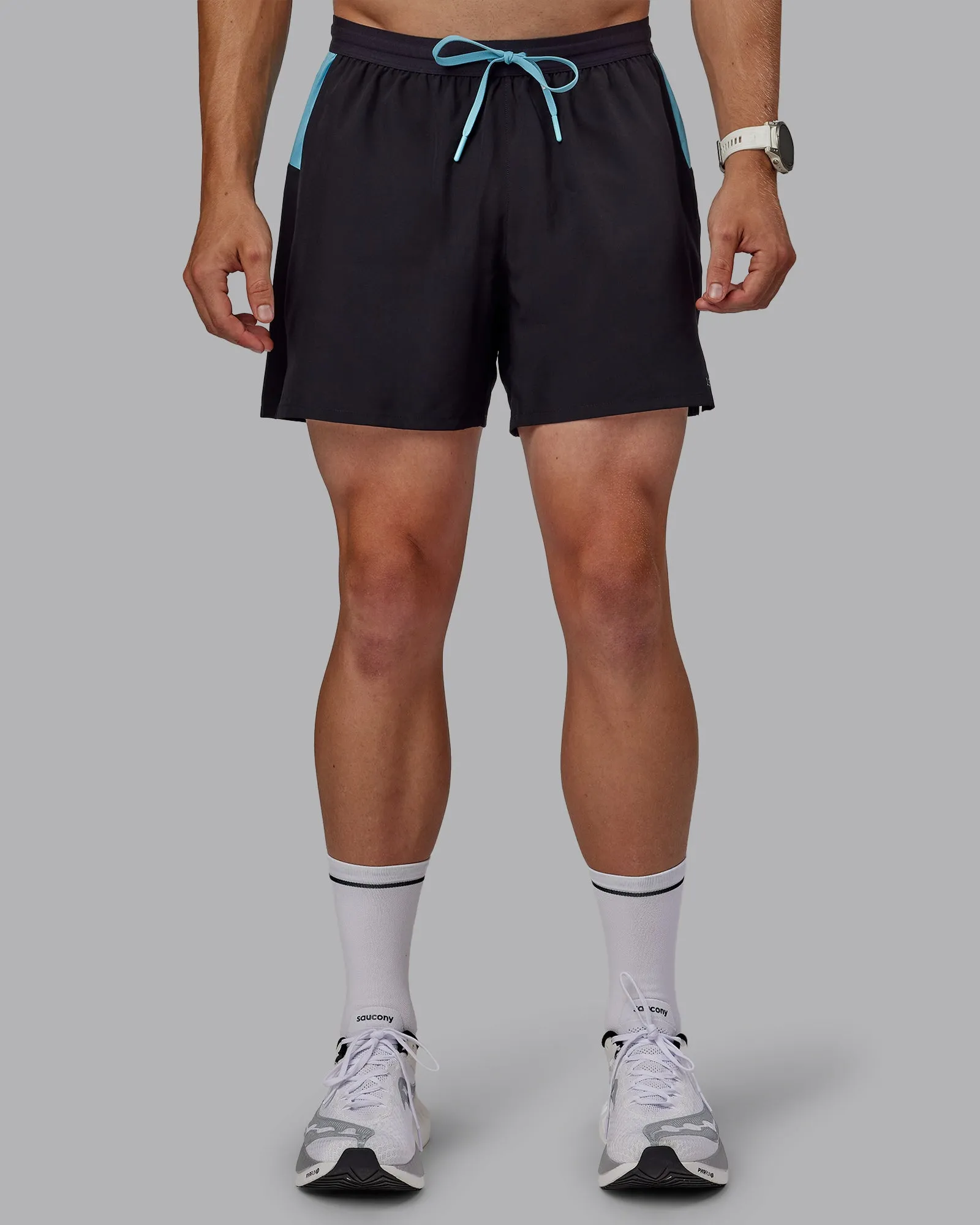 Pace 5" Lined Running Short - Black-Retro Blue sold by LSKD product image thumbnail 2