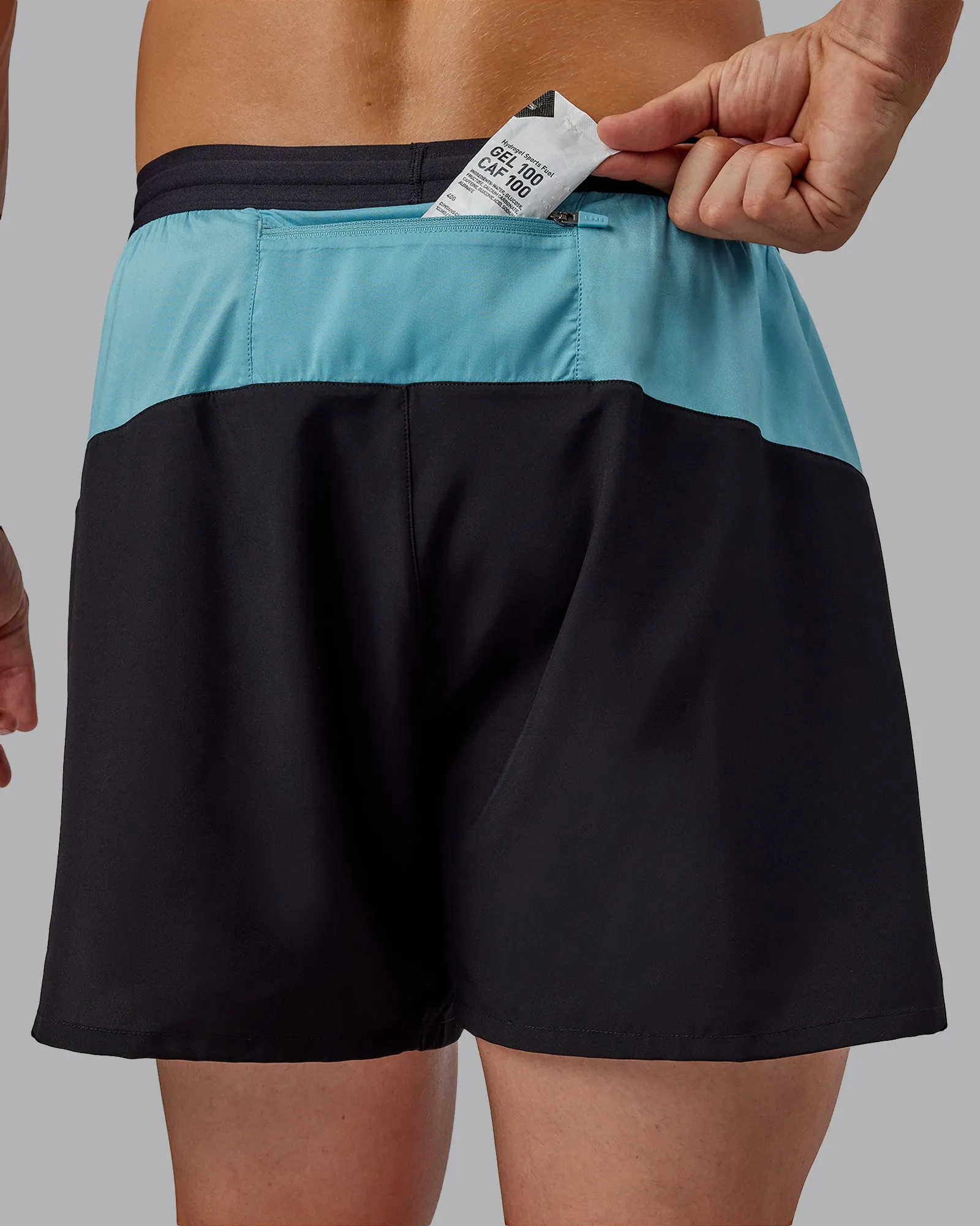 Pace 5" Lined Running Short - Black-Retro Blue sold by LSKD product image thumbnail 3