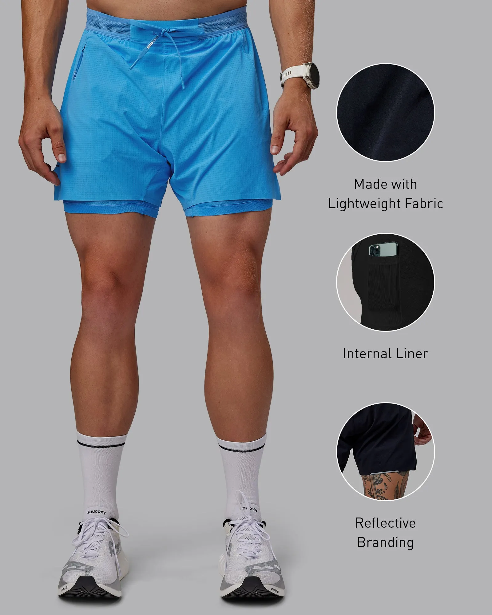 UltraAir 5" Lined Performance Short - Azure Blue sold by LSKD product image thumbnail 2