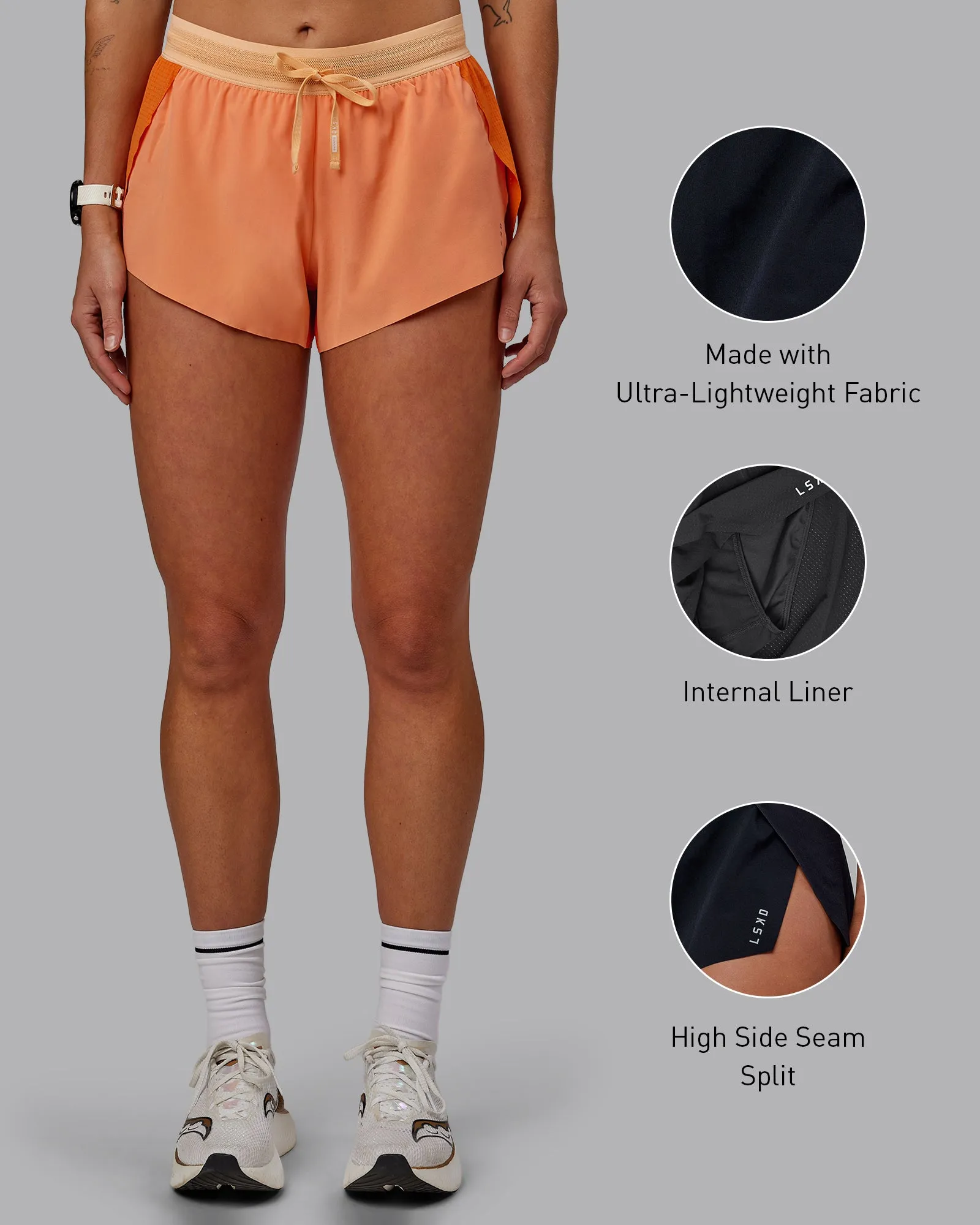 Accelerate 3" Running Short - Cantaloupe Colourblock sold by LSKD product image thumbnail 2