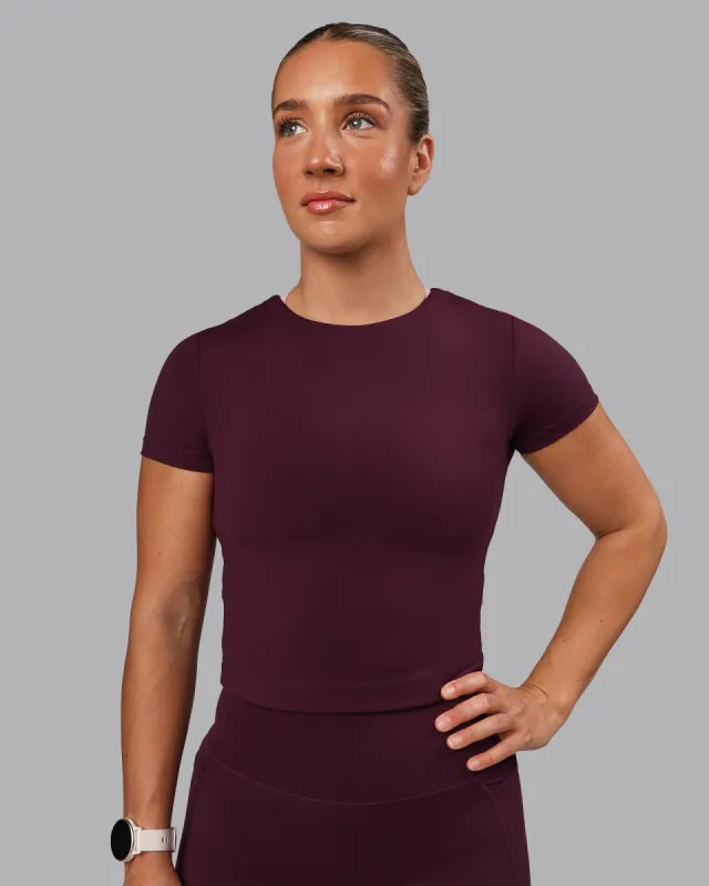 Staple Cropped Tee - Cherry Lacquer sold by LSKD