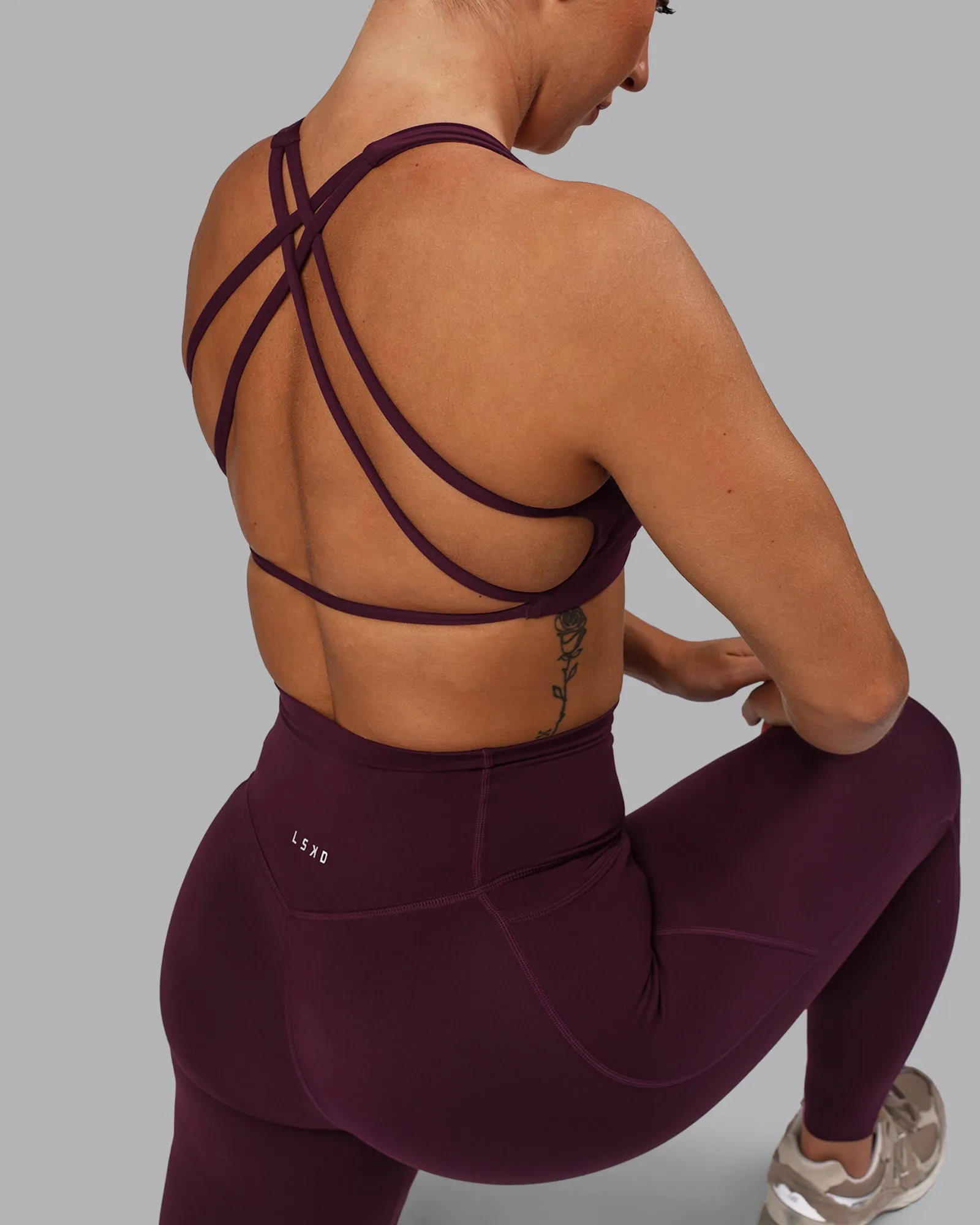 Aspire Sports Bra - Cherry Lacquer sold by LSKD product image thumbnail 4