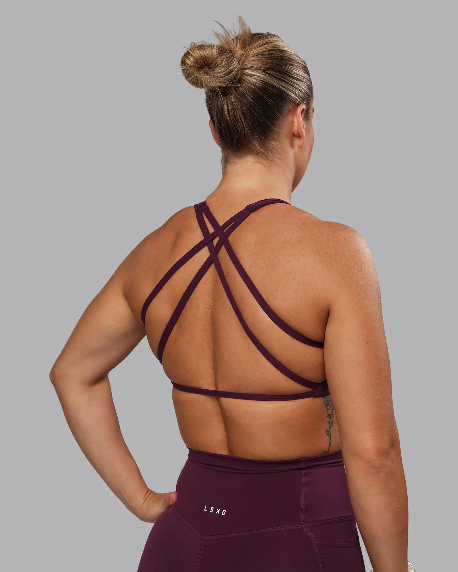 Aspire Sports Bra - Cherry Lacquer sold by LSKD