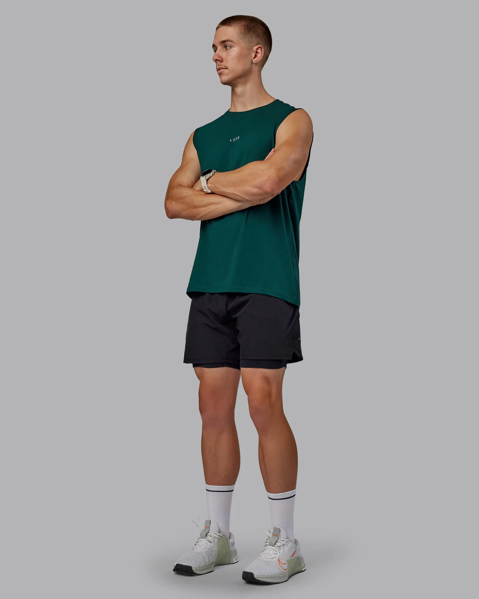 Base FLXCotton Tank - Dark Moss sold by LSKD product image thumbnail 3