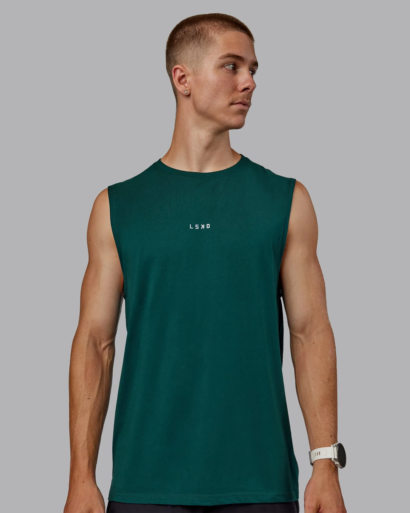Base FLXCotton Tank - Dark Moss sold by LSKD product image thumbnail 2