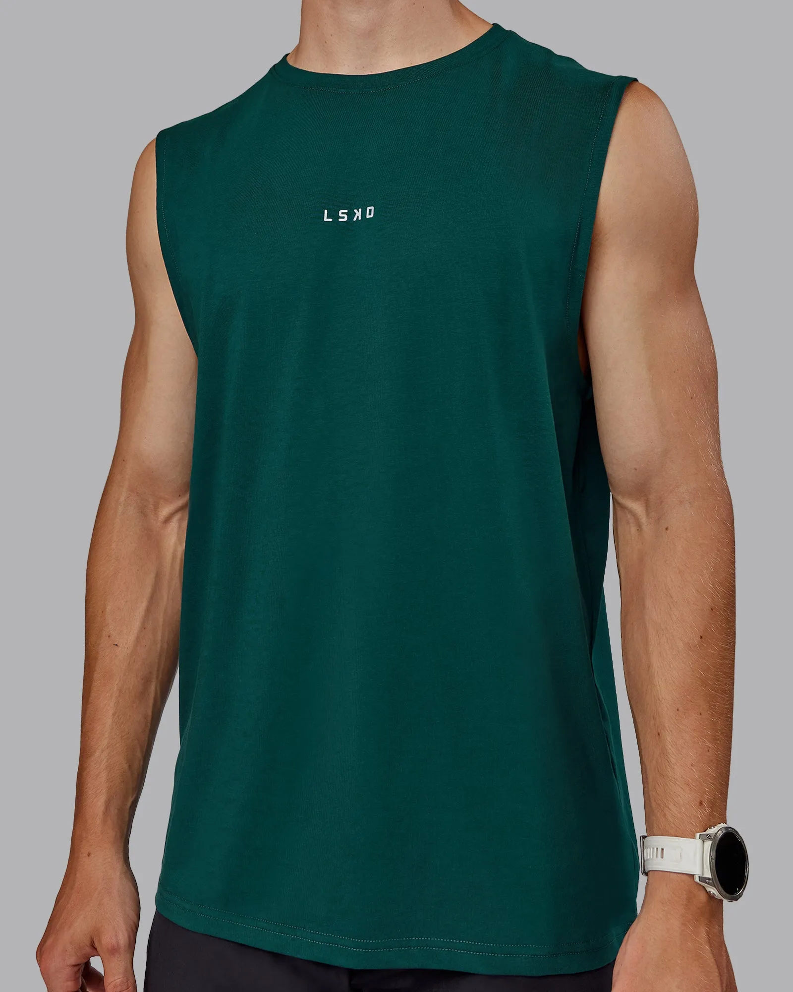 Base FLXCotton Tank - Dark Moss sold by LSKD product image thumbnail 4