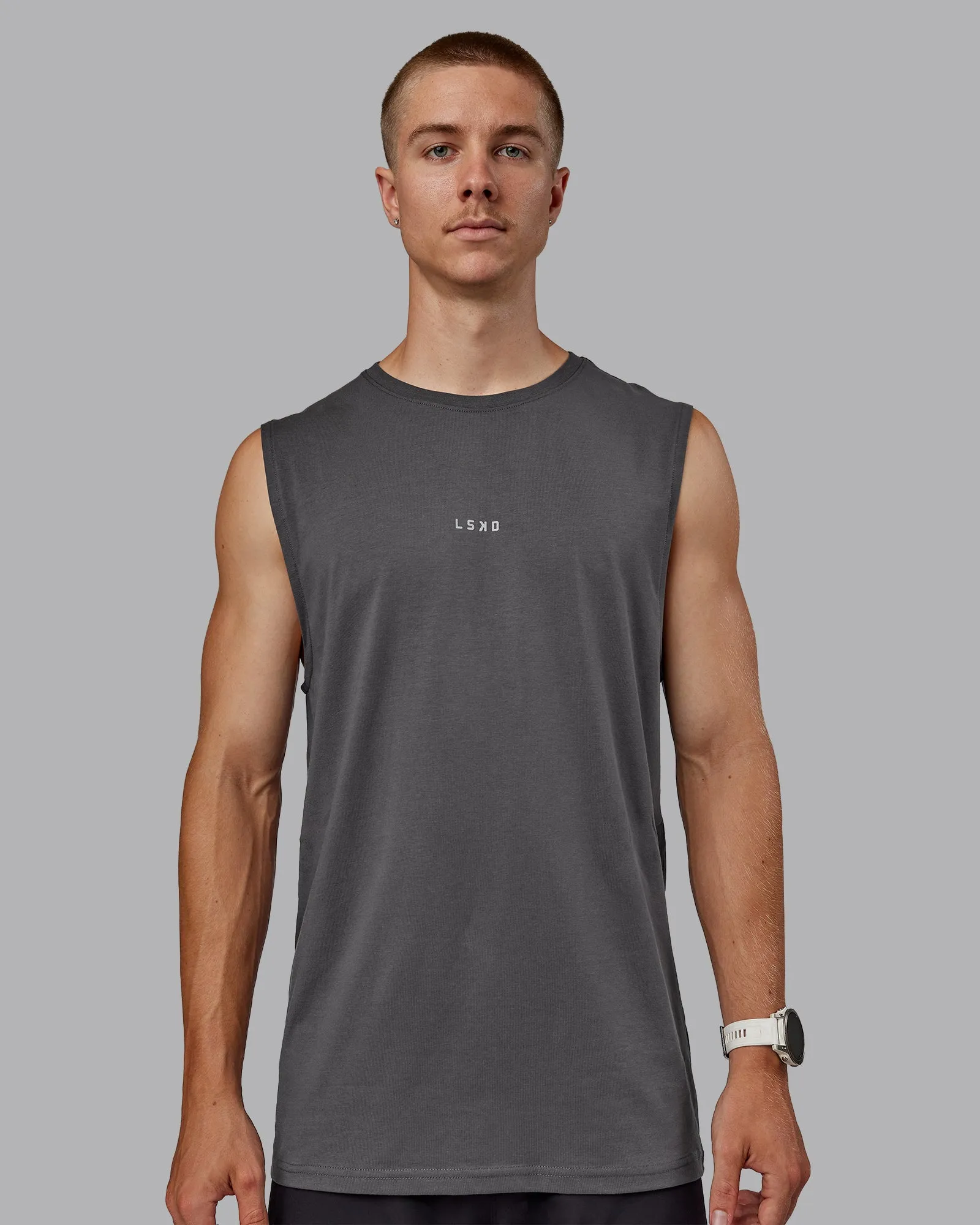 Base FLXCotton Tank - Dark Storm sold by LSKD