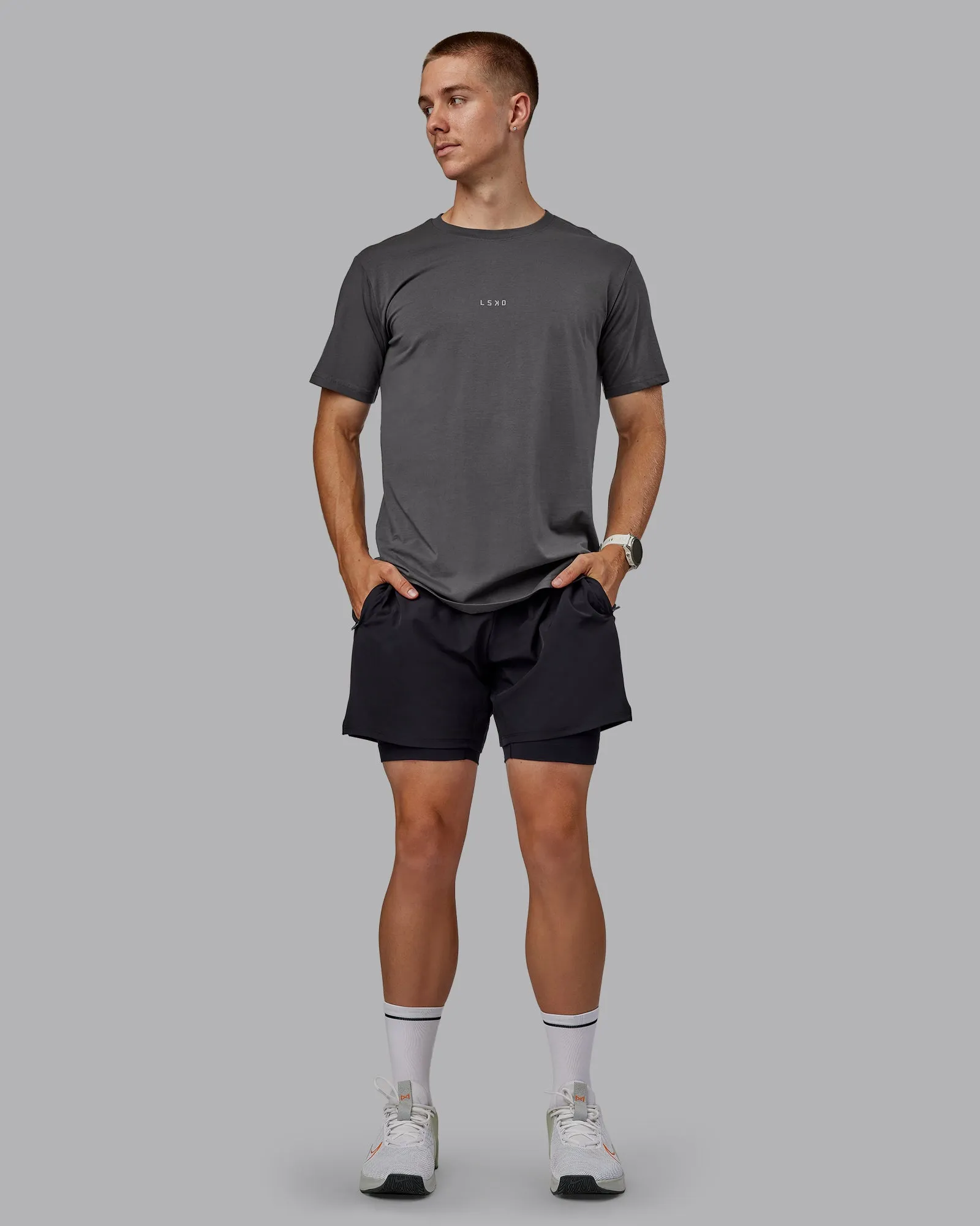 Base FLXCotton Tee - Dark Storm sold by LSKD product image thumbnail 3