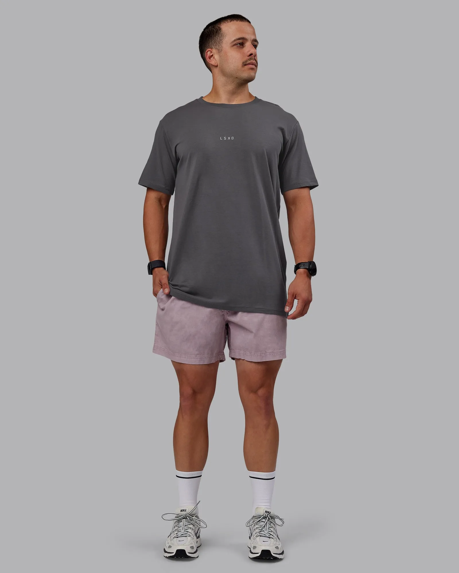 Washed Daily 5" Short - Greyish Purple sold by LSKD product image thumbnail 5