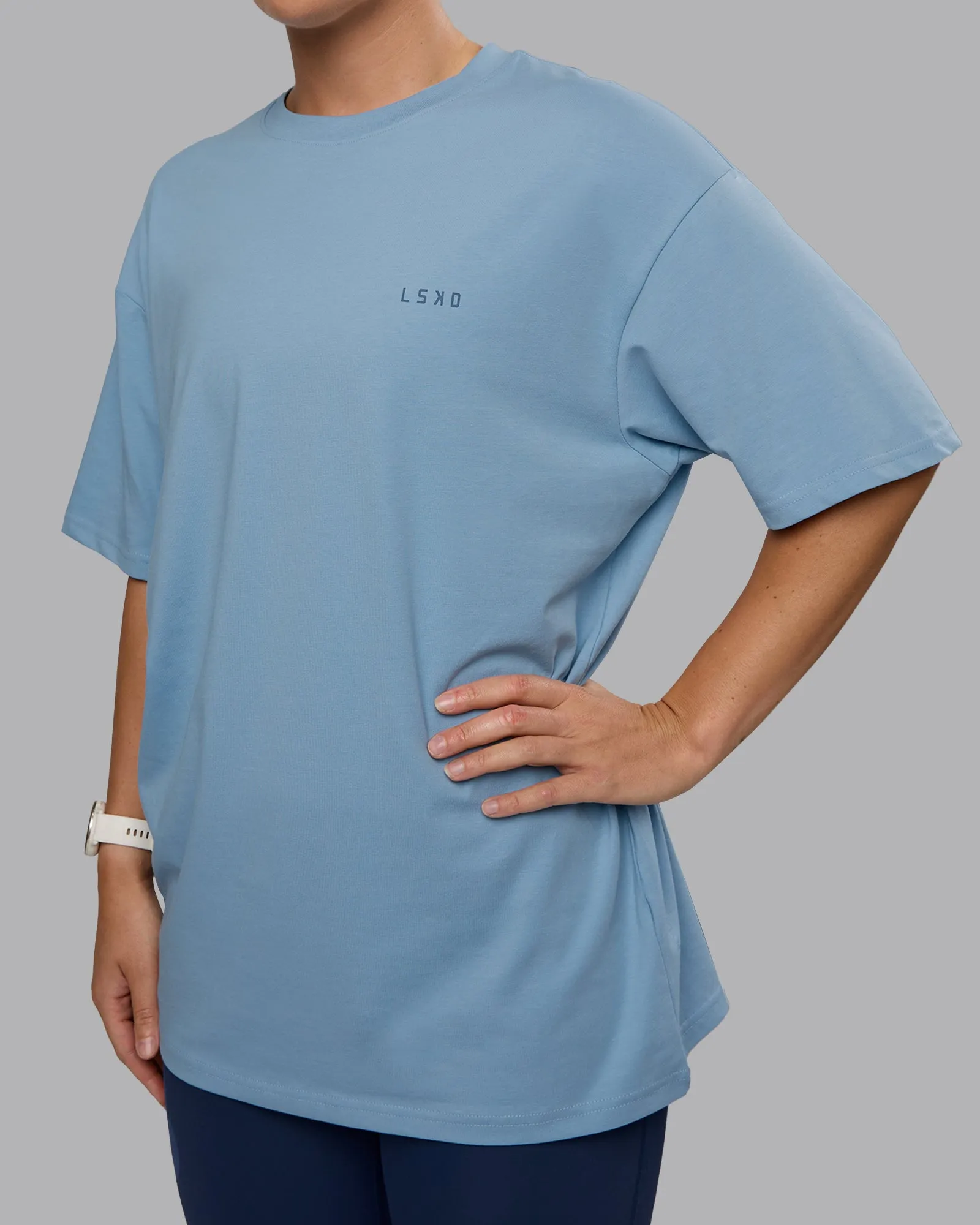 1% Better Value Series FLXCotton Tee Oversize - Glacier Lake-Indigo sold by LSKD product image thumbnail 4