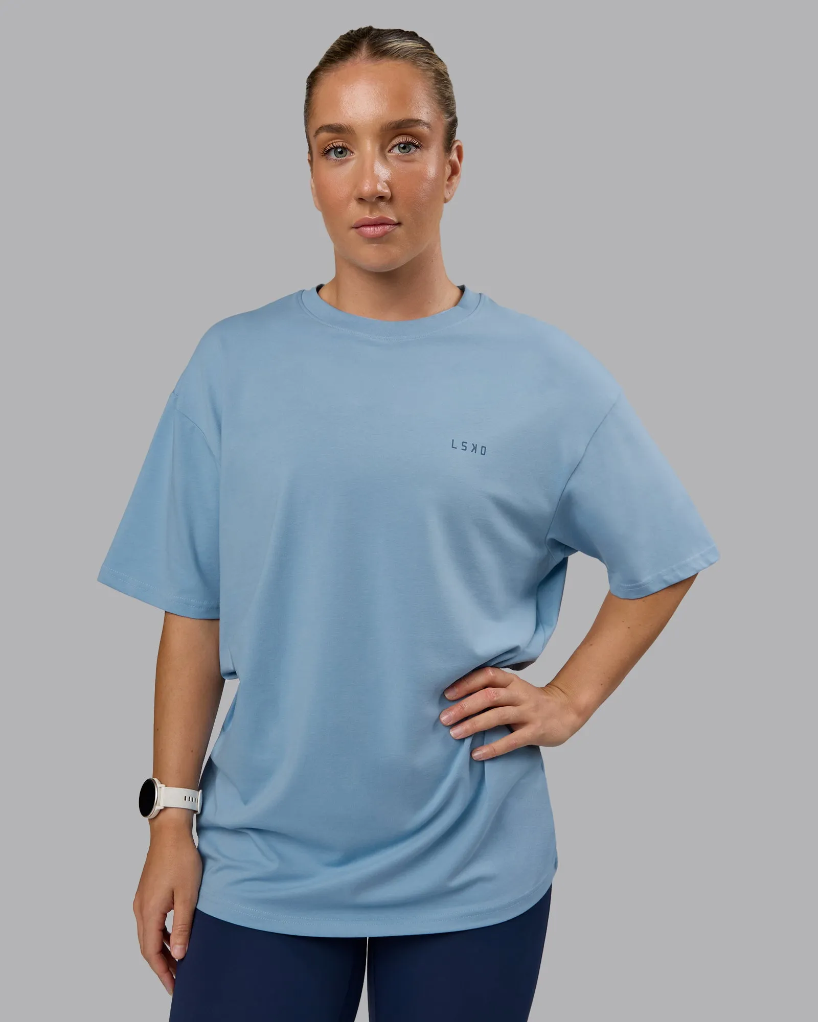1% Better Value Series FLXCotton Tee Oversize - Glacier Lake-Indigo sold by LSKD product image thumbnail 2