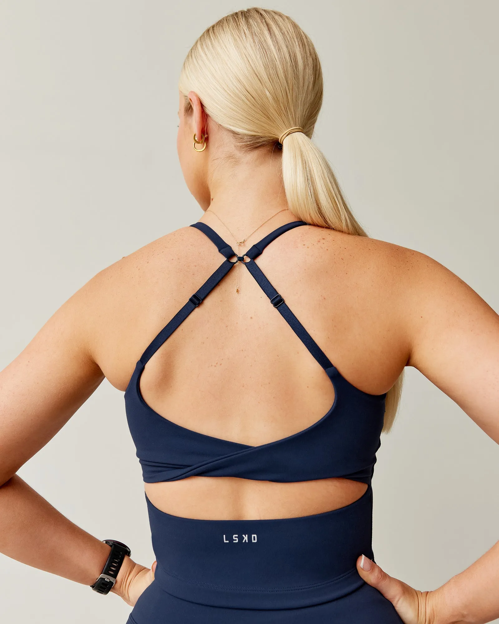 Twist Tank With Shelf Bra - Future Navy sold by LSKD