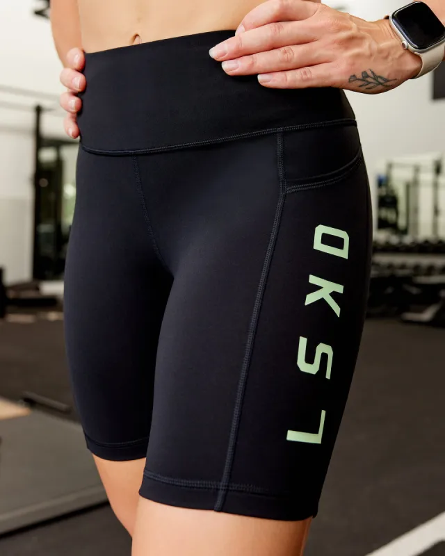 Rep Bike Short Tight - Black-Surreal Green sold by LSKD