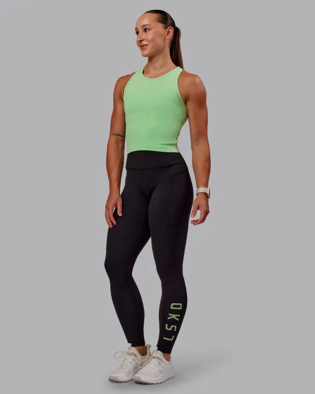Rep Full Length Tight - Black-Surreal Green sold by LSKD