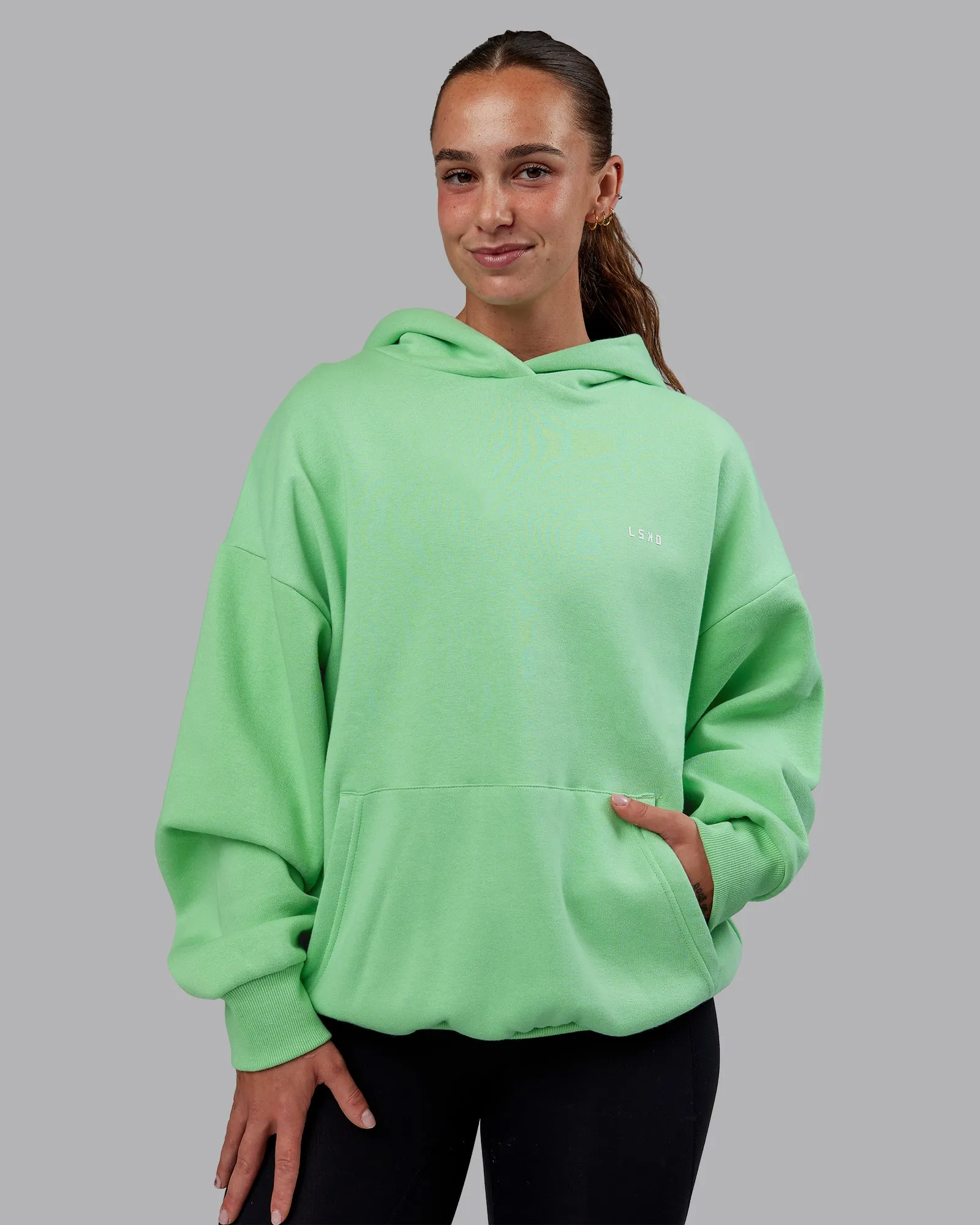 1% Better Value Series Oversized Hoodie - Surreal Green-White sold by LSKD product image thumbnail 3