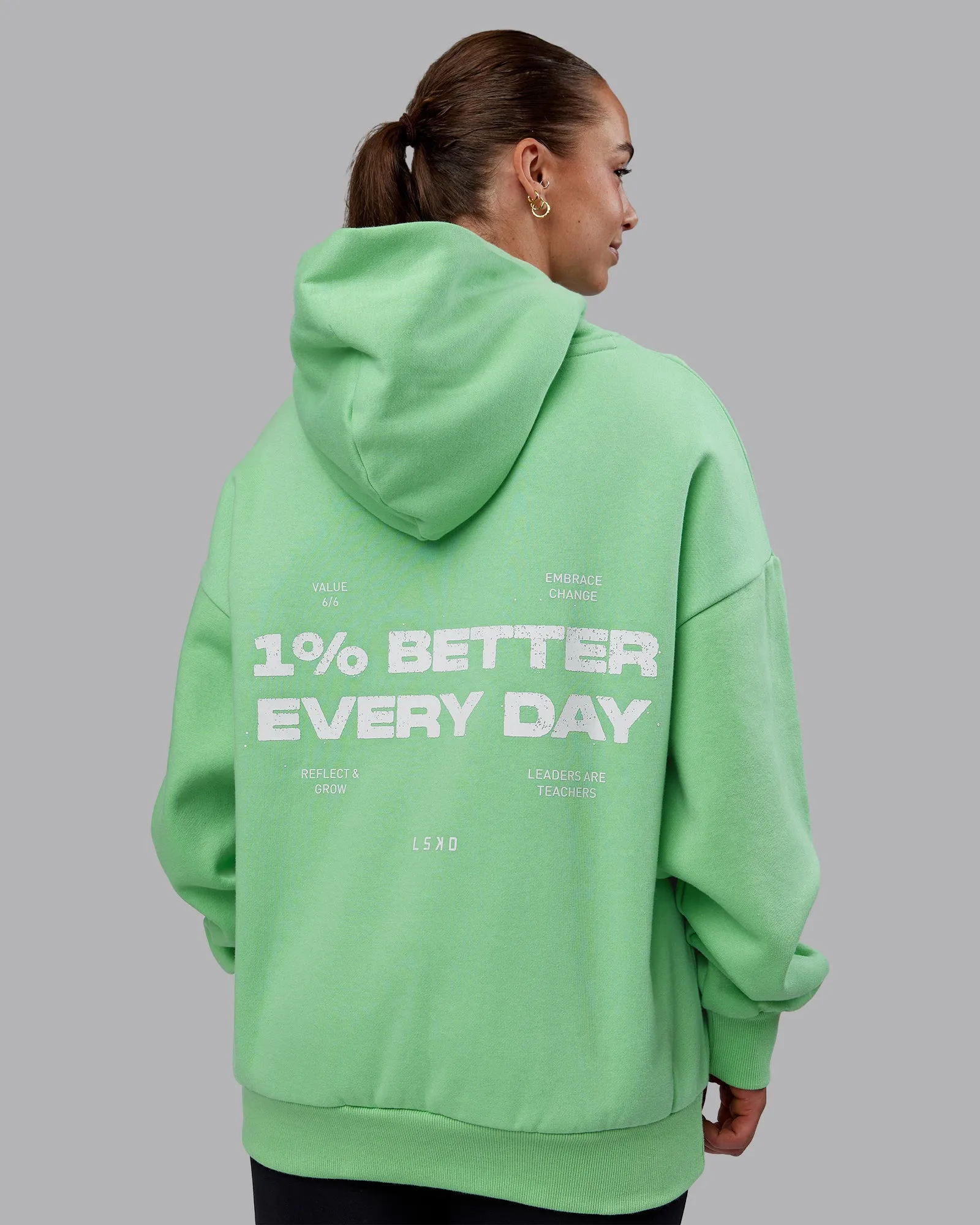 1% Better Value Series Oversized Hoodie - Surreal Green-White sold by LSKD product image thumbnail 2