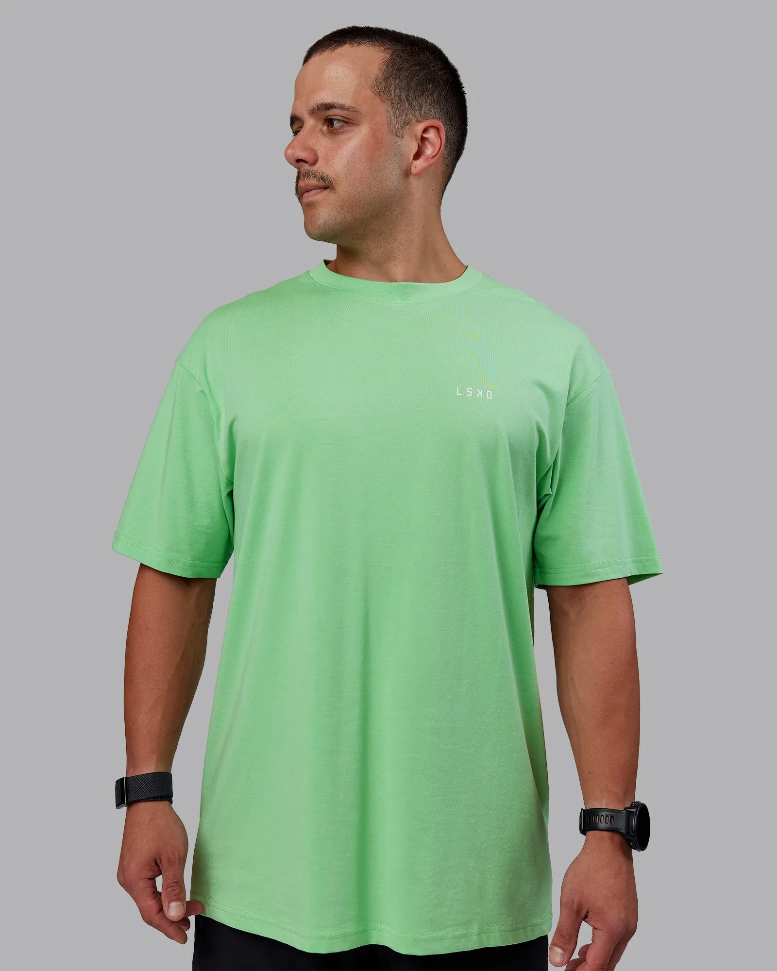 1% Better Value Series FLXCotton Tee Oversize - Surreal Green-White sold by LSKD product image thumbnail 2
