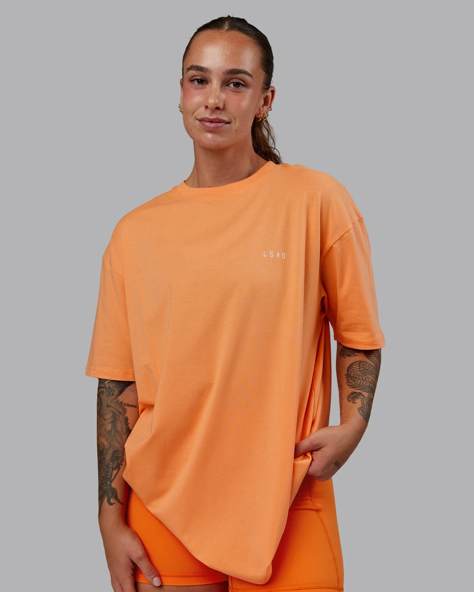 1% Better Value Series FLXCotton Tee Oversize - Sorbet-Festival Bloom sold by LSKD product image thumbnail 4