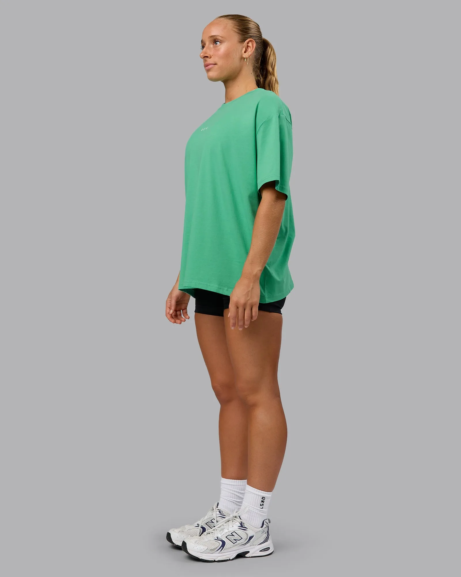 Go-To FLXCotton Oversized Tee - Mystic Green-White sold by LSKD product image thumbnail 5