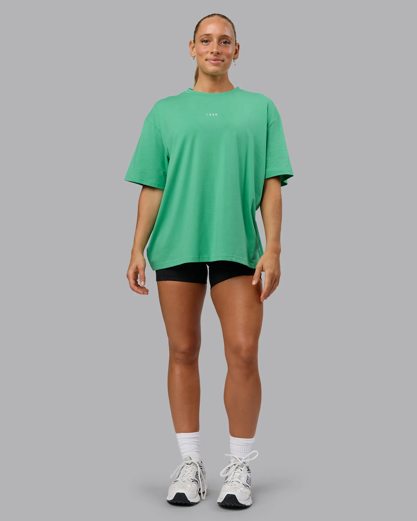 Go-To FLXCotton Oversized Tee - Mystic Green-White sold by LSKD product image thumbnail 2