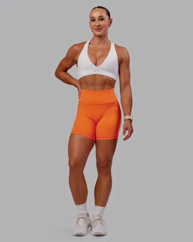Fusion Mid Short Tight With Pockets - Mandarin sold by LSKD