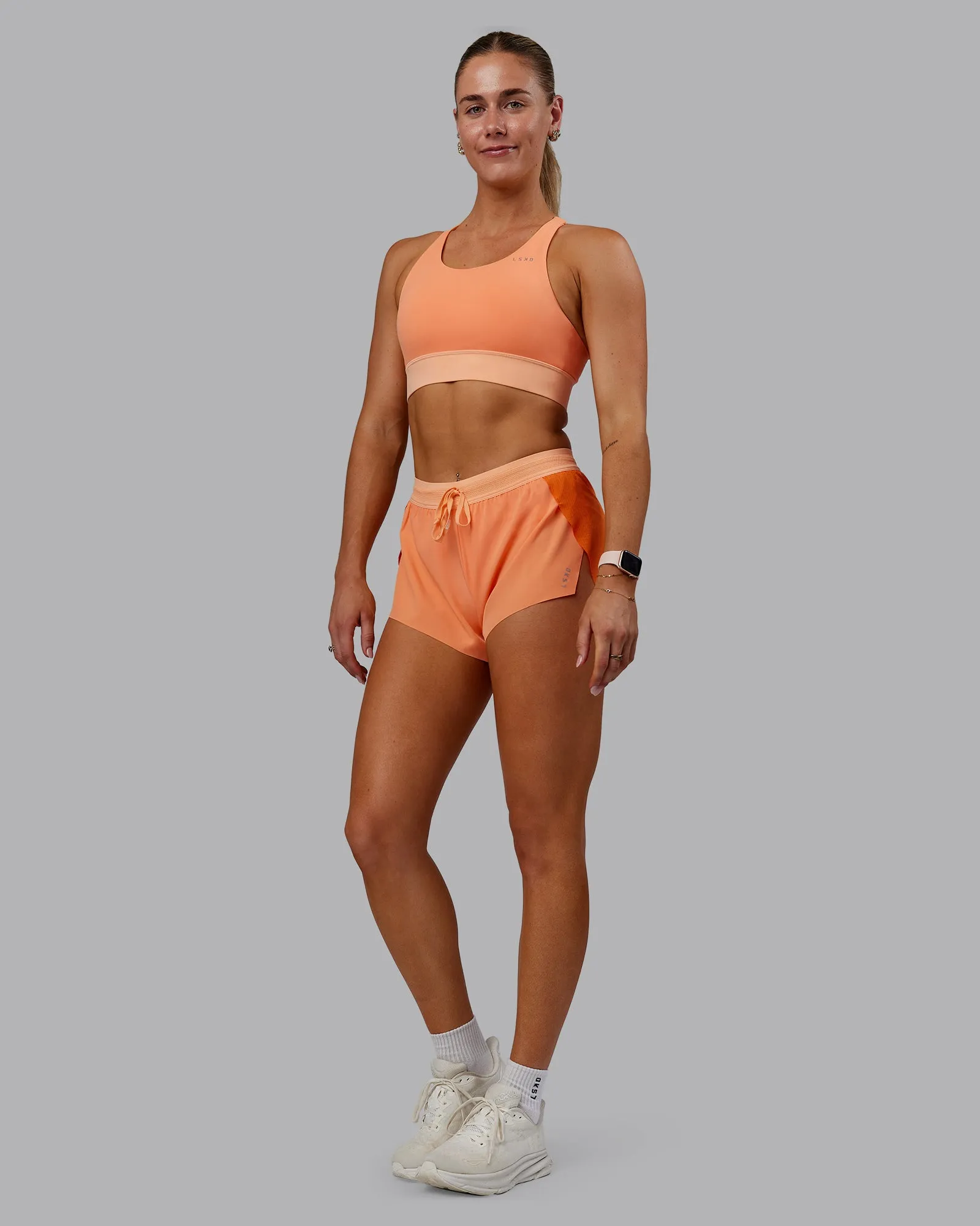 Accelerate Sports Bra - Cantaloupe Colourblock sold by LSKD product image thumbnail 4