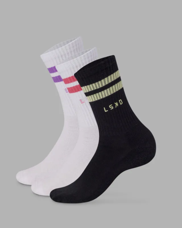 Heritage 3 Pack Crew Sock - Multi-Energy sold by LSKD