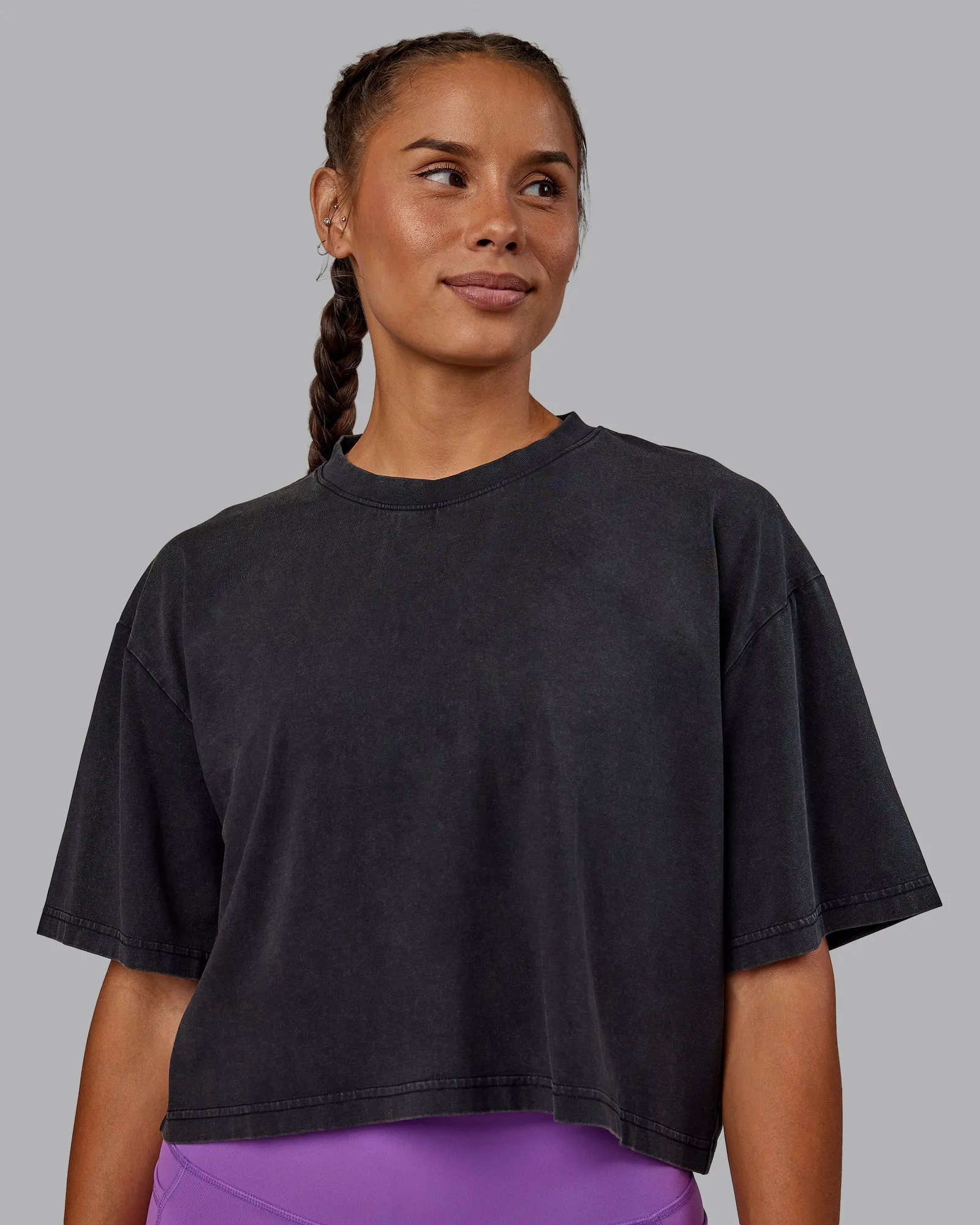Miami 2025 FLXCotton Cropped Tee - Black-Purple Swirl sold by LSKD product image thumbnail 2