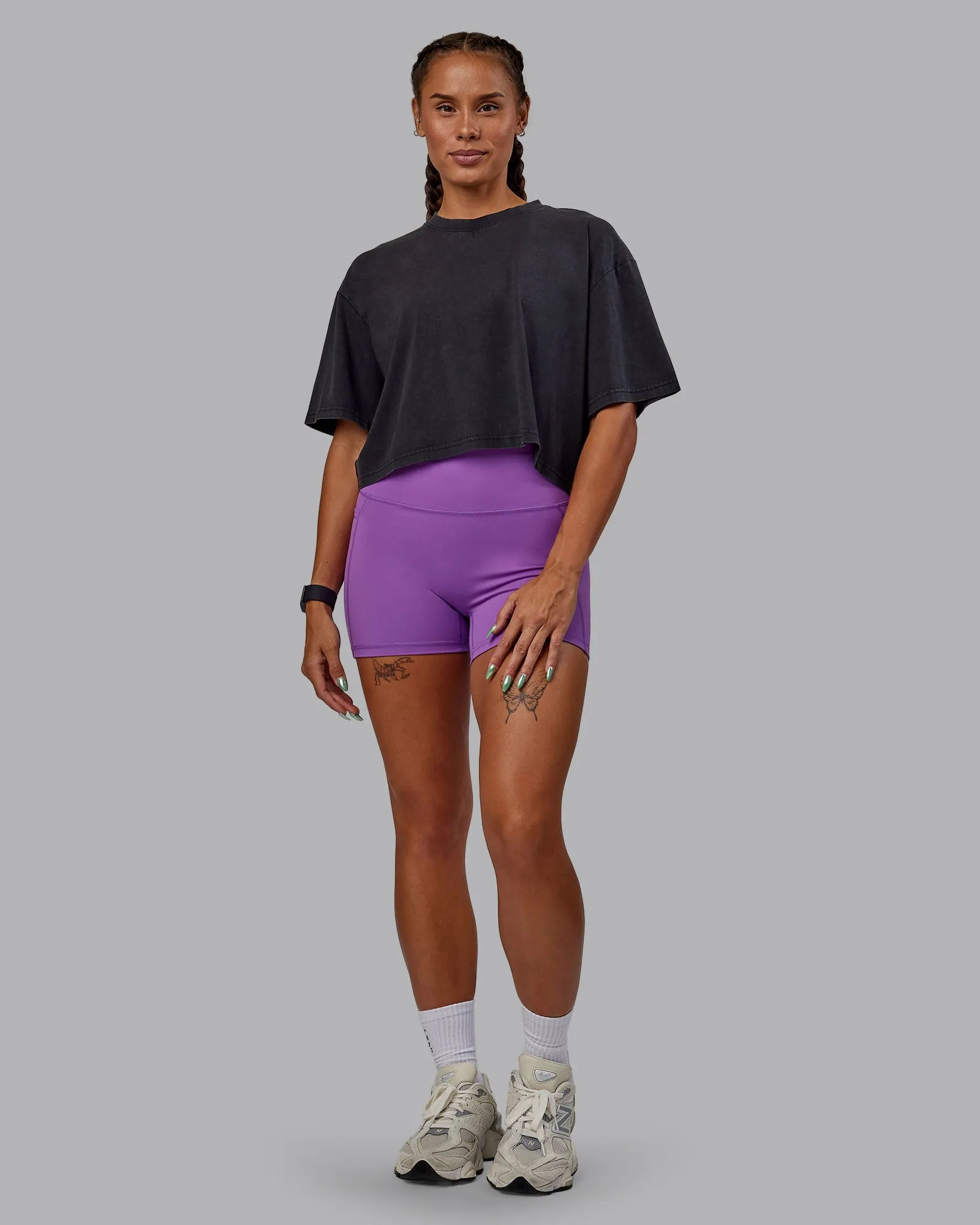 Miami 2025 FLXCotton Cropped Tee - Black-Purple Swirl sold by LSKD product image thumbnail 5