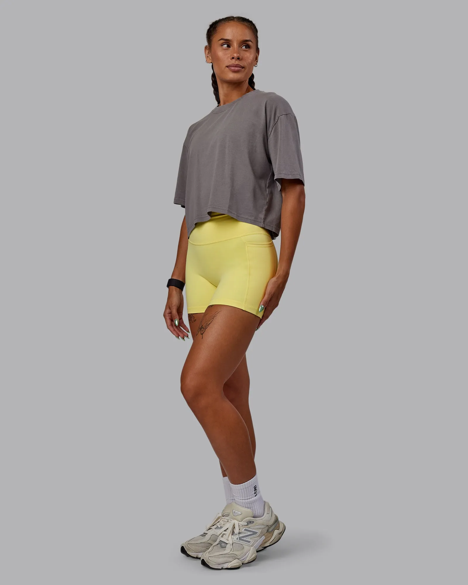 Miami 2025 FLXCotton Cropped Tee - Storm Front-Lemon Fizz sold by LSKD product image thumbnail 3