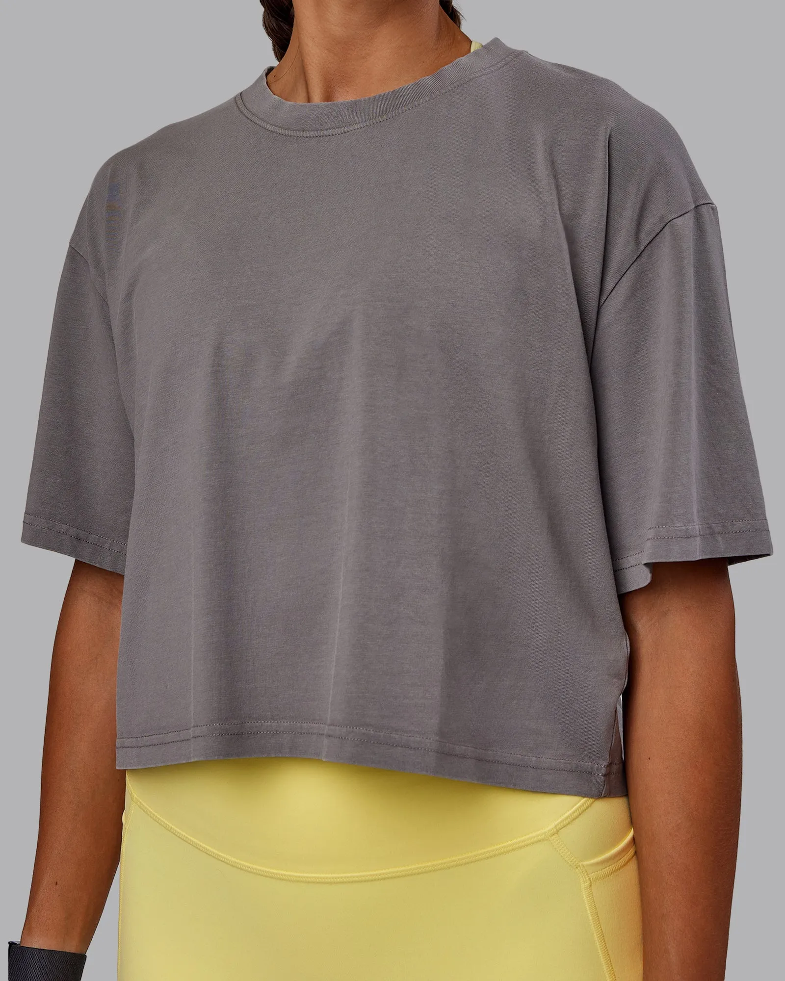 Miami 2025 FLXCotton Cropped Tee - Storm Front-Lemon Fizz sold by LSKD product image thumbnail 4
