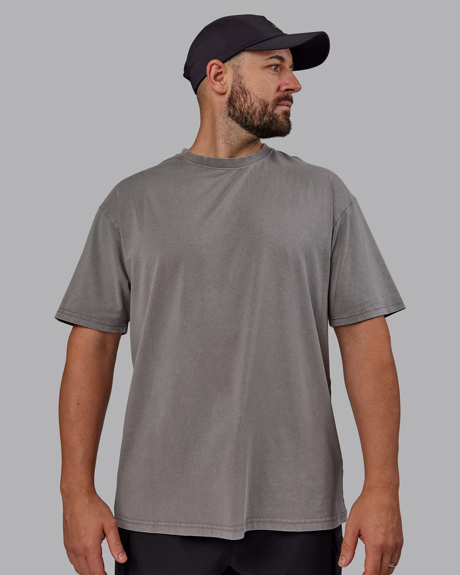 Unisex WZA25 Washed FLXCotton Tee Oversize - Storm Front-Lemon Fizz sold by LSKD product image thumbnail 4