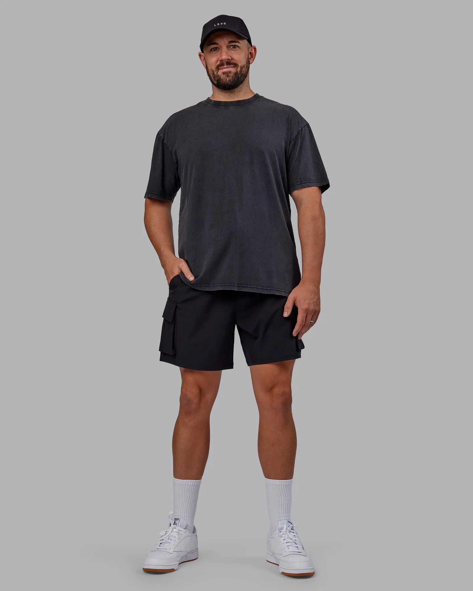 Unisex WZA25 Washed FLXCotton Tee Oversize - Black-Amethyst sold by LSKD product image thumbnail 5