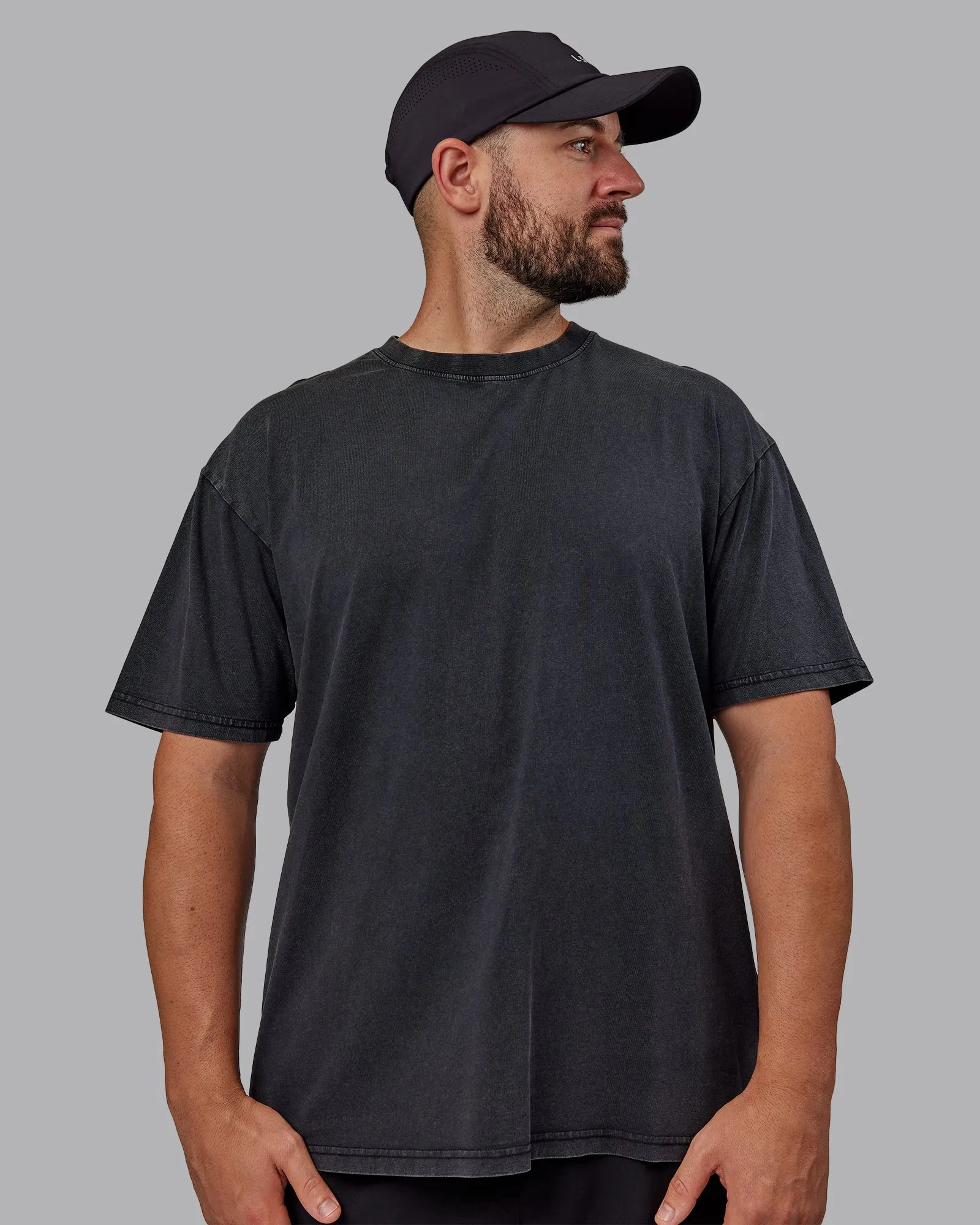 Unisex WZA25 Washed FLXCotton Tee Oversize - Black-Amethyst sold by LSKD product image thumbnail 2