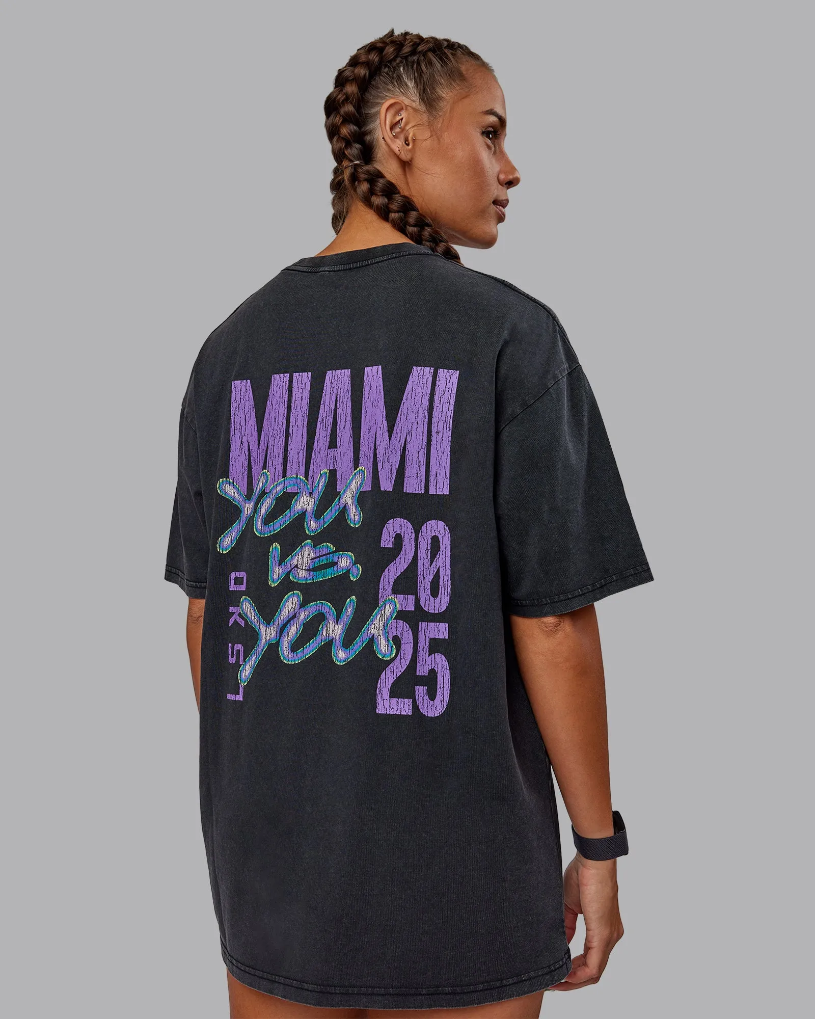 Unisex WZA25 Washed FLXCotton Tee Oversize - Black-Amethyst sold by LSKD product image thumbnail 4