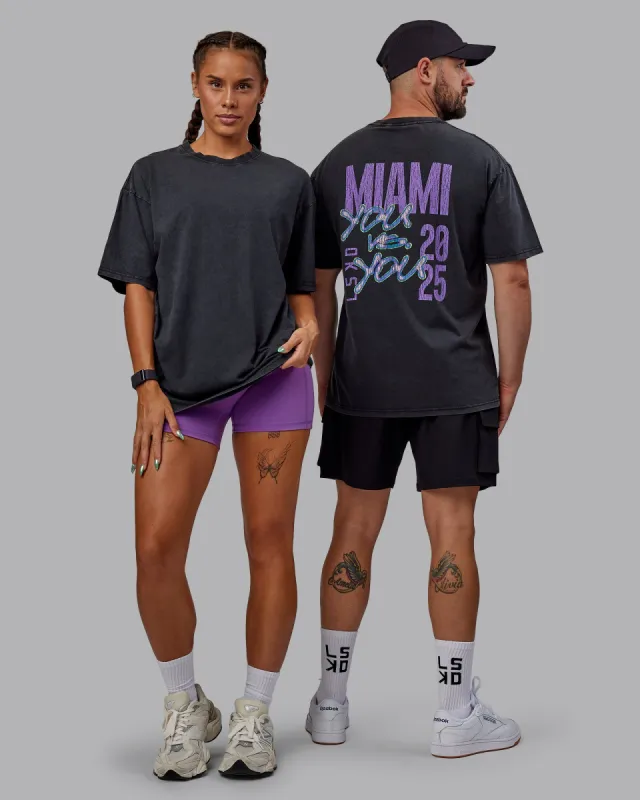 Unisex WZA25 Washed FLXCotton Tee Oversize - Black-Amethyst sold by LSKD