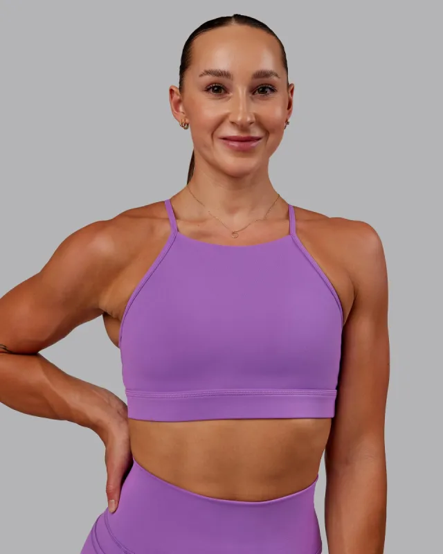 Lift High Neck Sports Bra - Purple Fizz sold by LSKD
