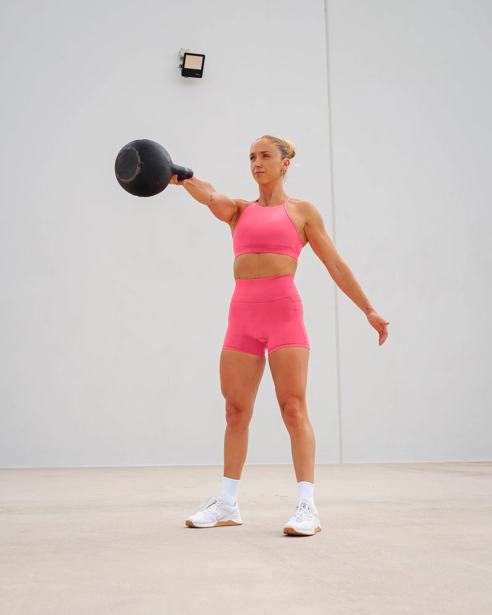 Lift High Neck Sports Bra - Hot Pink sold by LSKD product image thumbnail 3