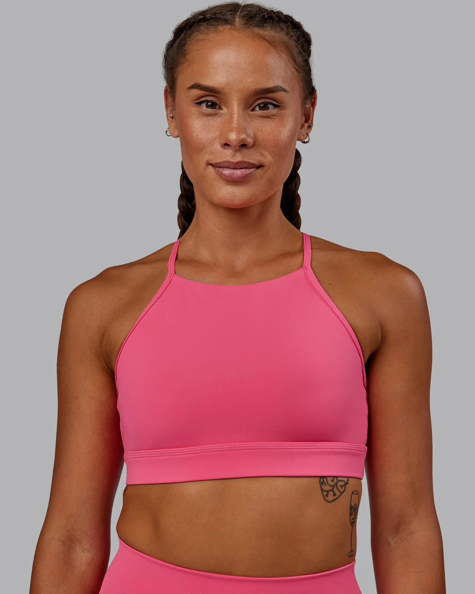 Lift High Neck Sports Bra - Hot Pink sold by LSKD product image thumbnail 4
