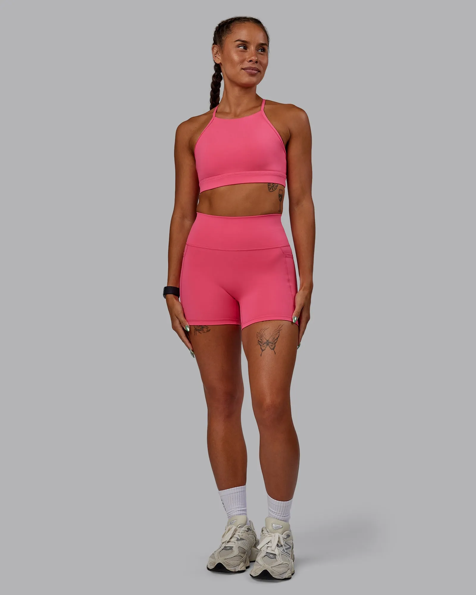 Lift High Neck Sports Bra - Hot Pink sold by LSKD product image thumbnail 5