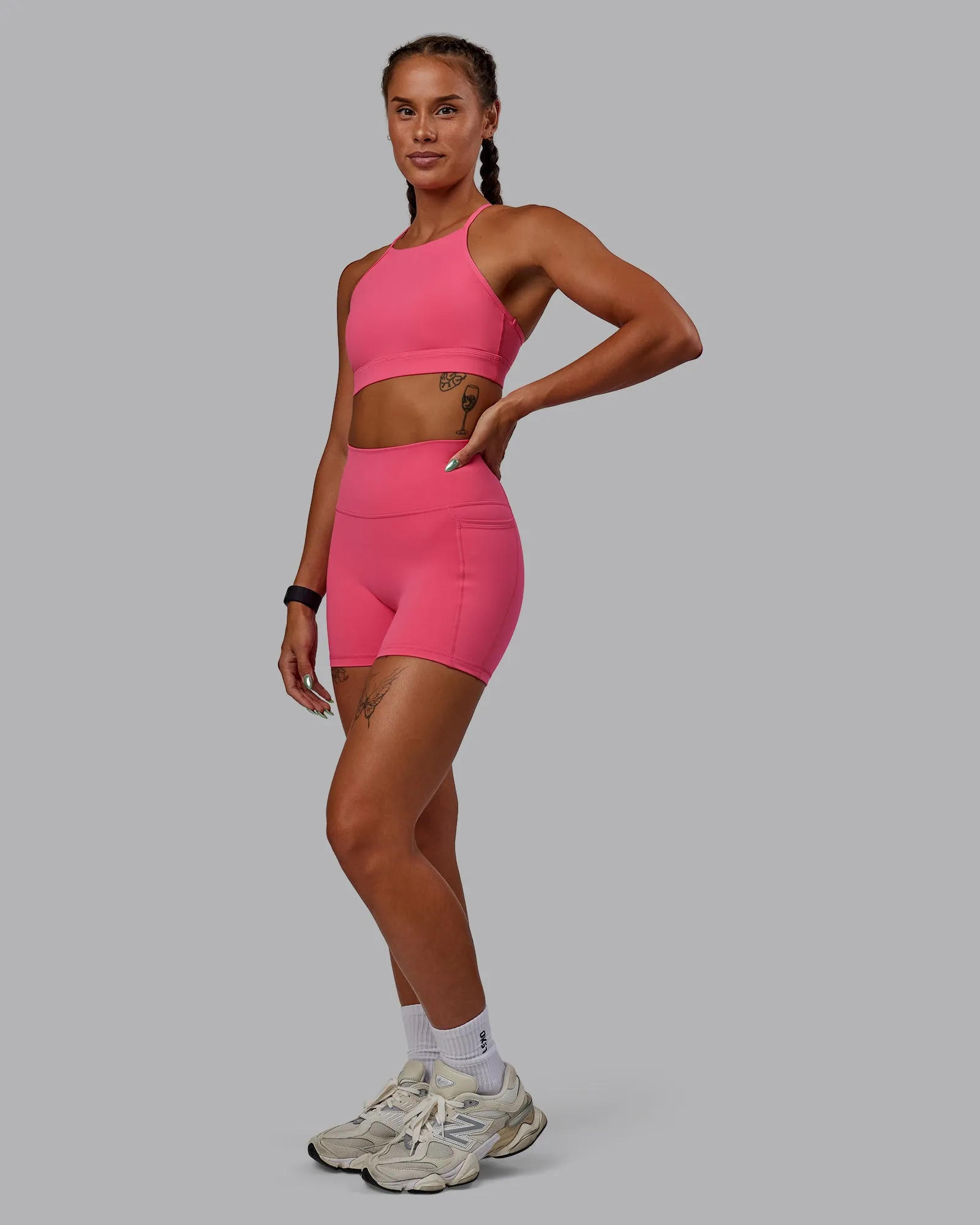 Lift High Neck Sports Bra - Hot Pink sold by LSKD