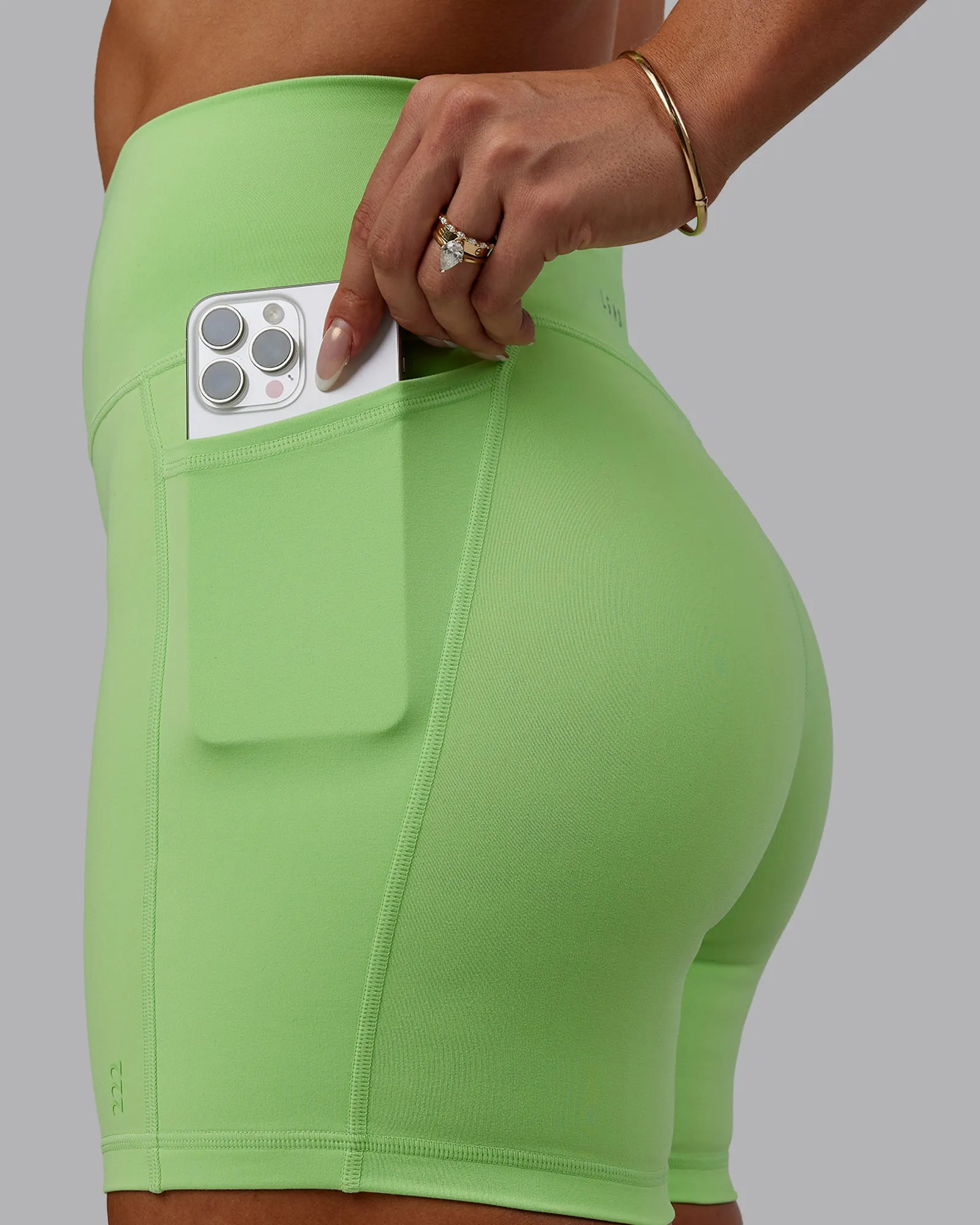 Bree Masters x Fusion Mid Short with Pockets - Pastel Lime sold by LSKD product image thumbnail 3