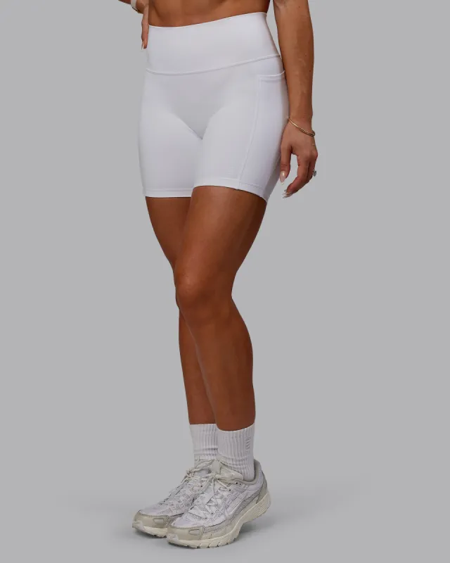 Bree Masters x Fusion Mid Short with Pockets - White sold by LSKD