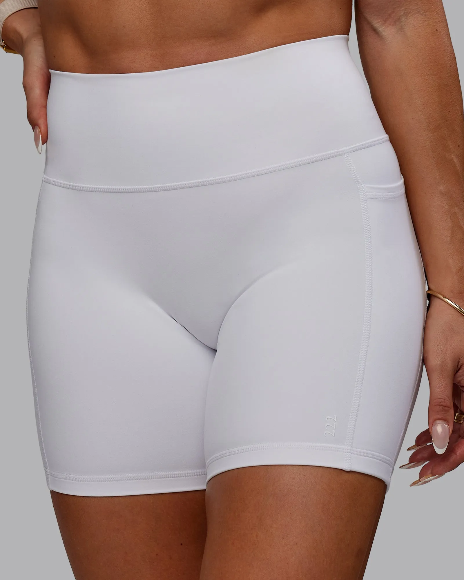 Bree Masters x Fusion Mid Short with Pockets - White sold by LSKD product image thumbnail 3