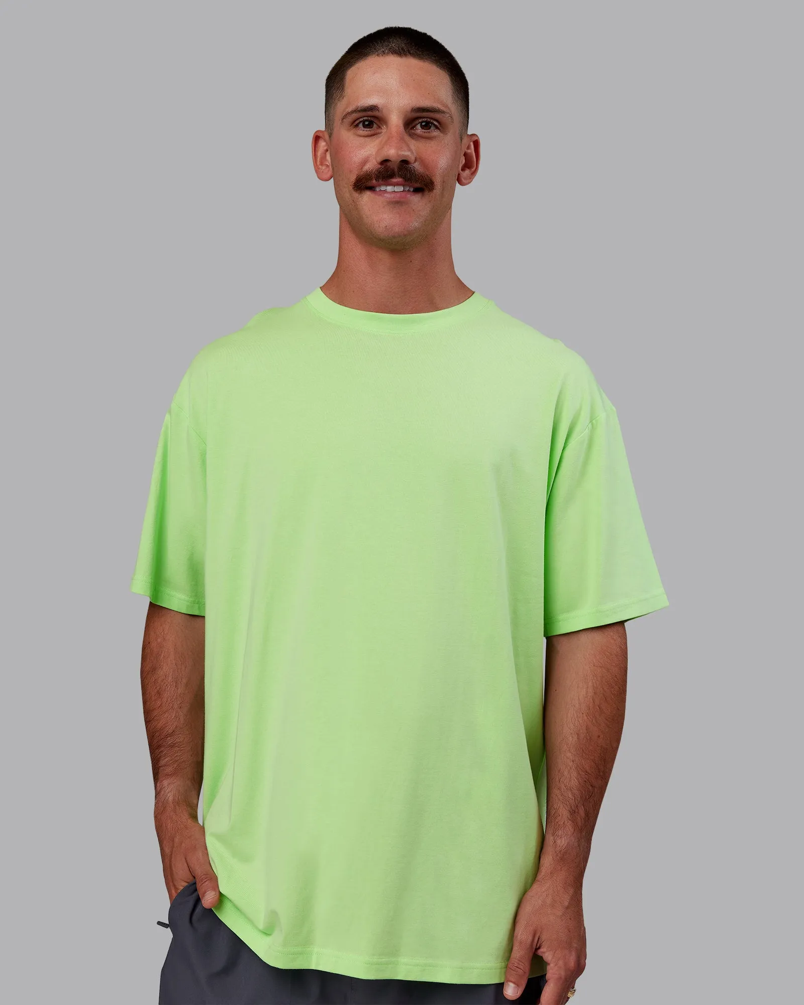 Bree Masters Vision FLXCotton Tee Oversize - Pastel Lime-Stormy sold by LSKD product image thumbnail 4