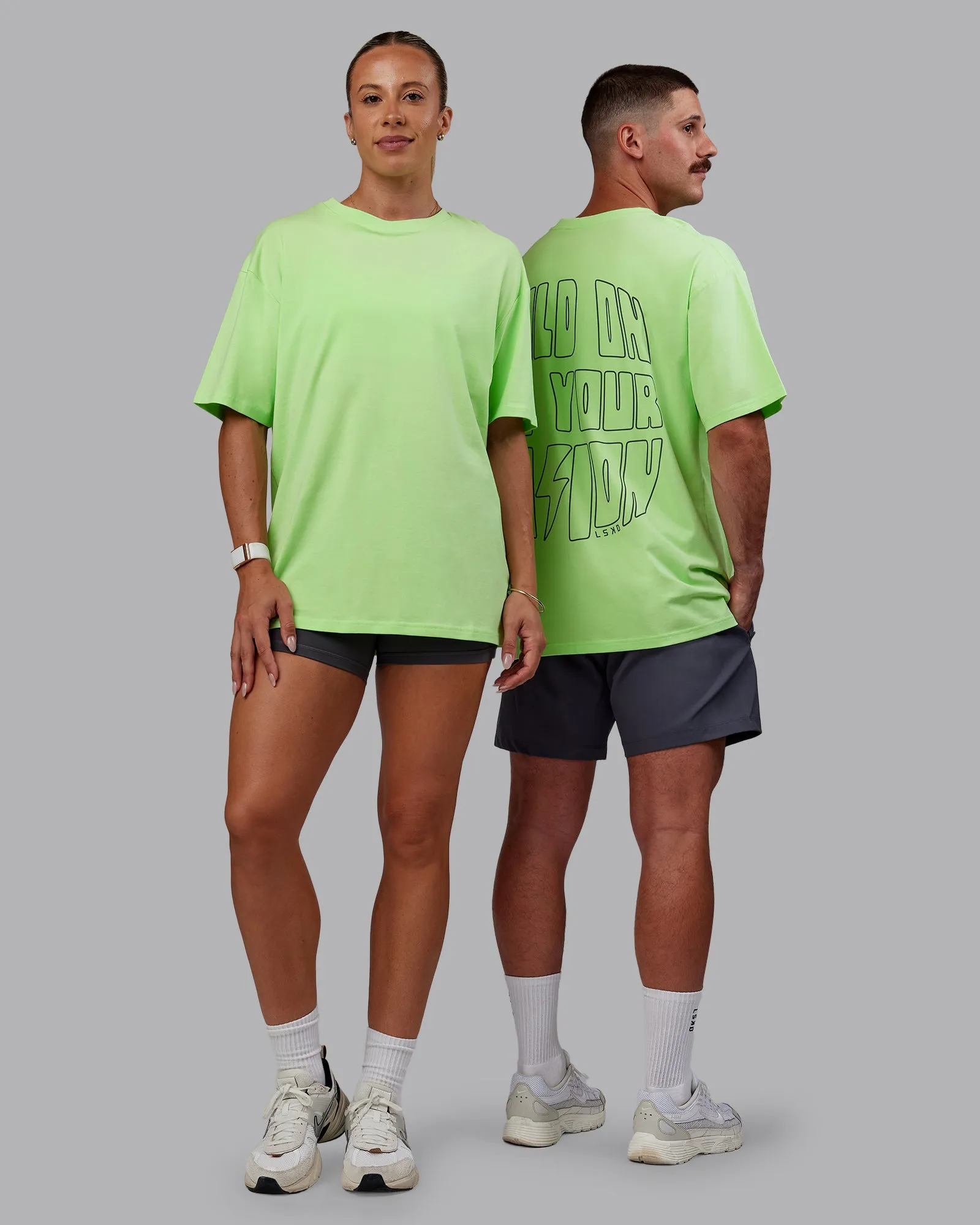 Bree Masters Vision FLXCotton Tee Oversize - Pastel Lime-Stormy sold by LSKD