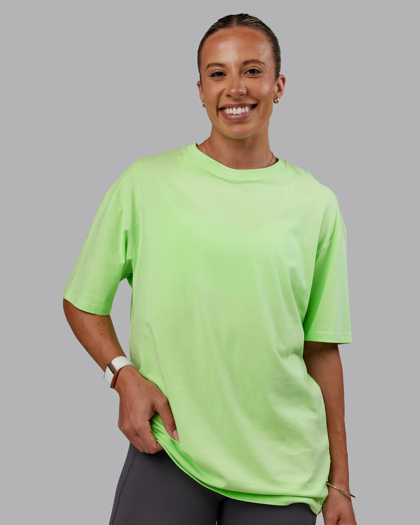 Bree Masters Vision FLXCotton Tee Oversize - Pastel Lime-Stormy sold by LSKD product image thumbnail 5