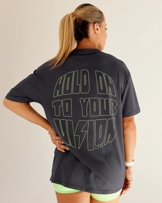 Bree Masters Vision FLXCotton Tee Oversize - Stormy-Pastel Lime sold by LSKD